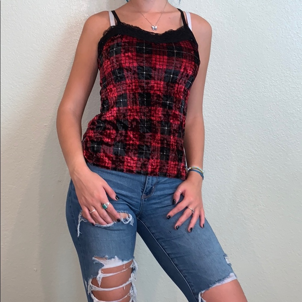 Lace Velvet Tank Top